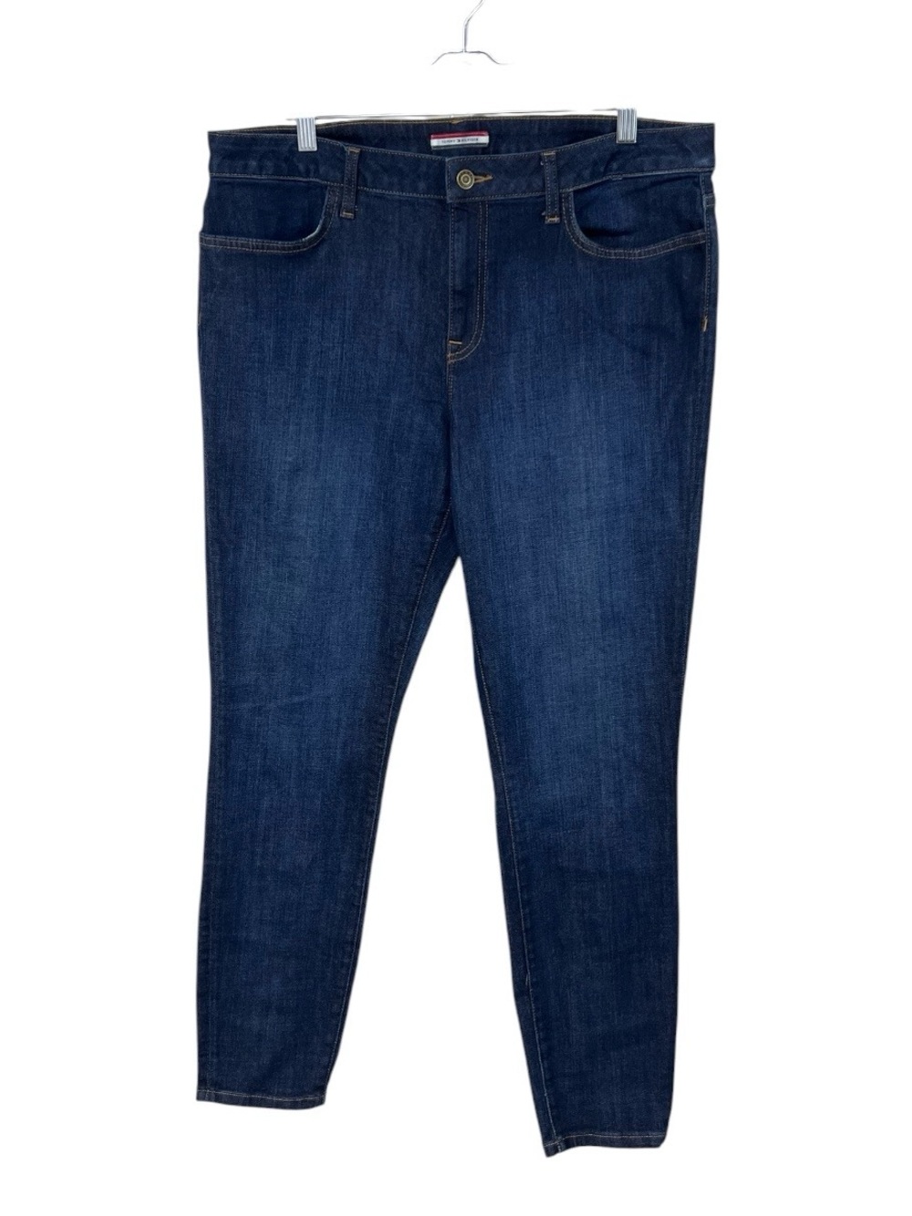 Tommy Hilfiger Size 16 High Rise Stretch Medium Wash Denim Skinny Jeans - Picture 1 of 16